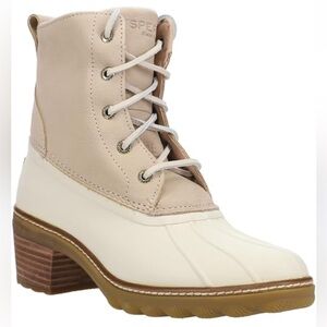 Sperry Women's Beige and Off-White Heeled Boot size 9.5